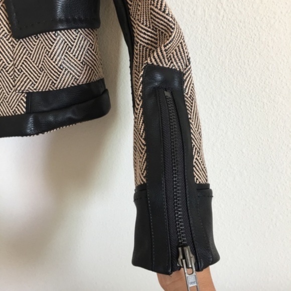 NWT Supertrash Jaffy Raffia Jacket - Tan/Blk Sz 36 - Picture 5 of 5